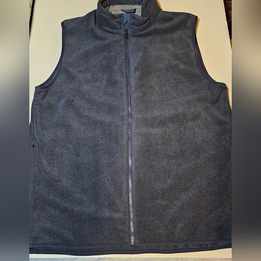 Mack Weldon Men's XXL Thermalite Fleece Vest Gray Zip Up Pockets